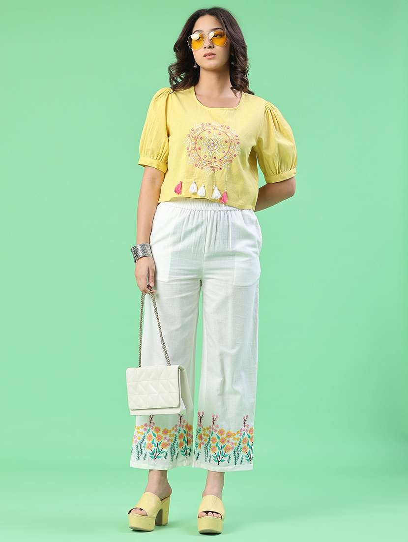 women printed mid rise straight fit trouser - 22403817 -  Standard Image - 5