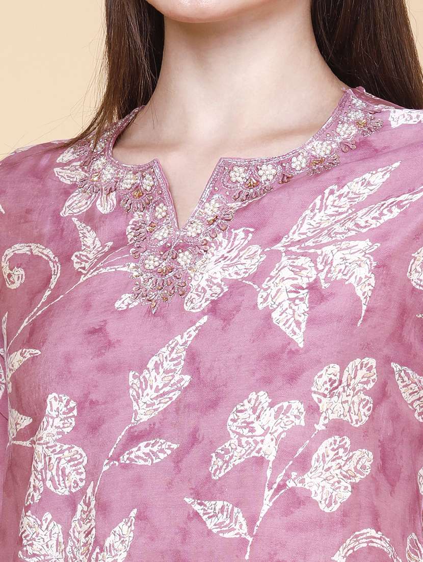 women printed three quarter sleeves kurta pant set with dupatta - 22403869 -  Standard Image - 5