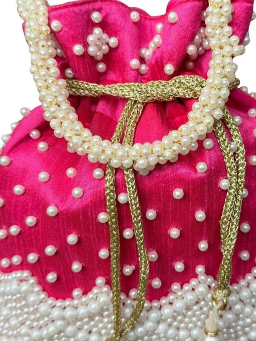 women solid with work embellished potli - 22403920 -  Standard Image - 3