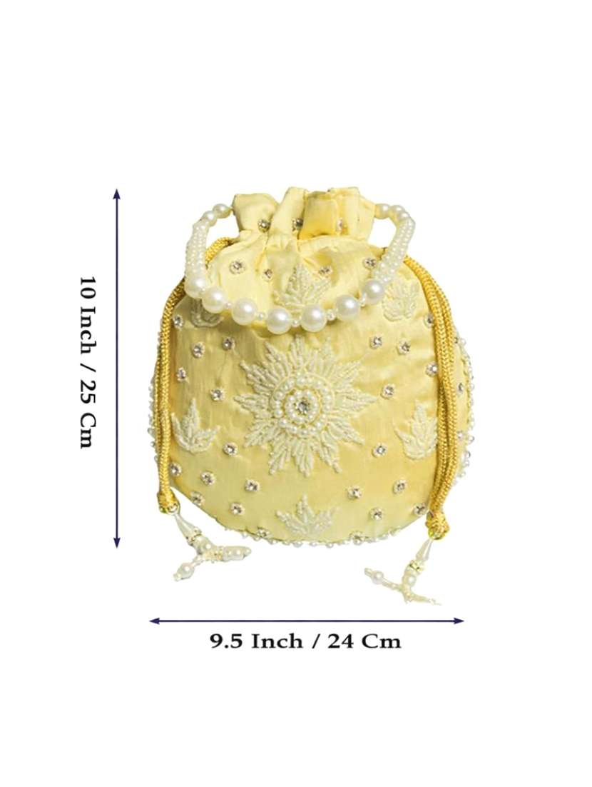 women solid with work embellished potli - 22403925 -  Standard Image - 3