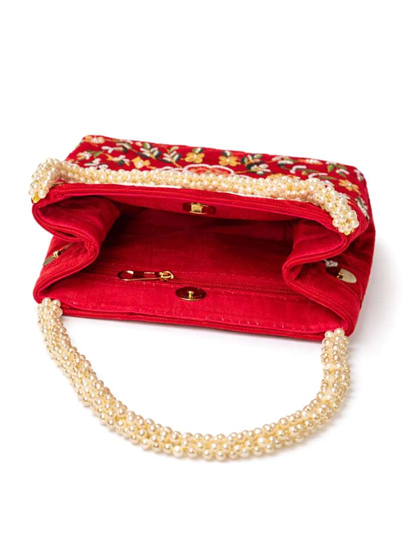 women solid with work embroidered potli - 22403929 -  Standard Image - 3