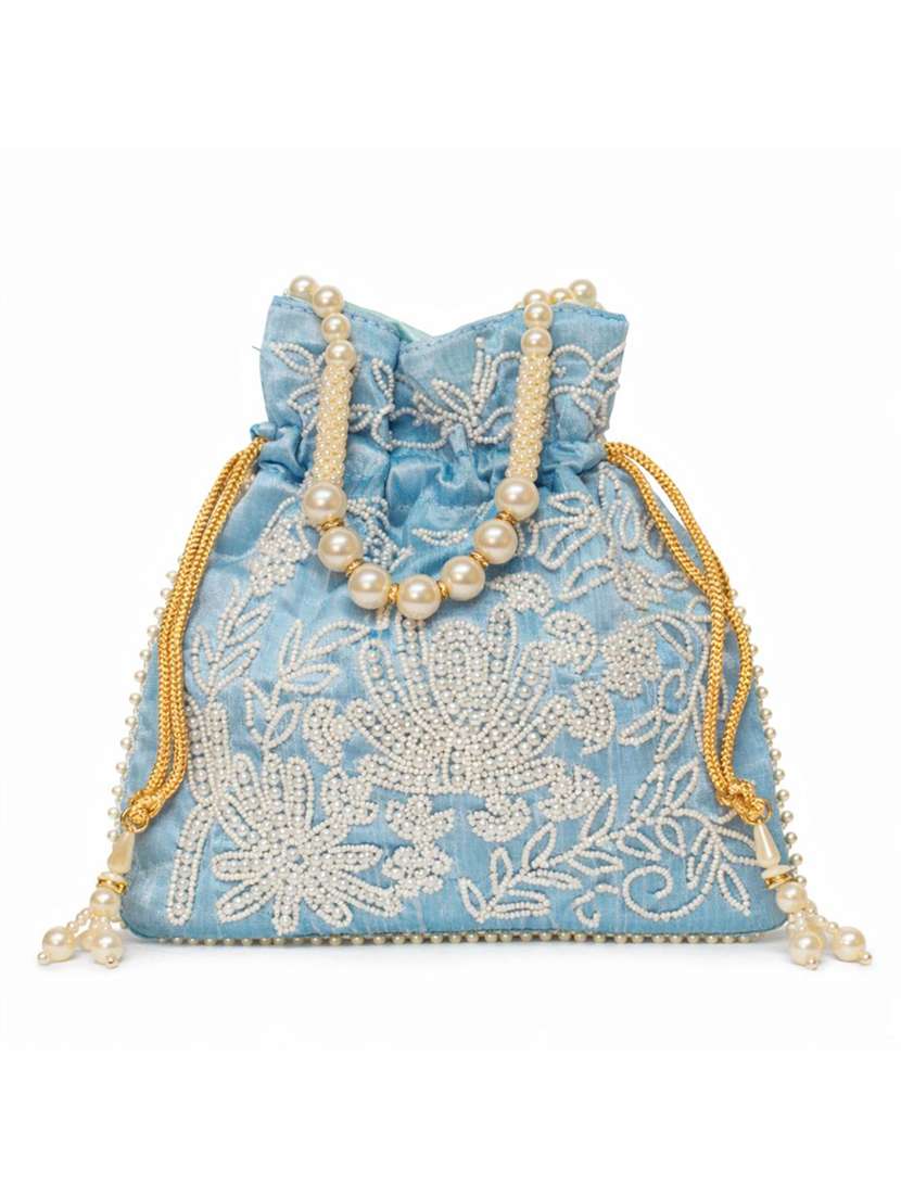 women solid with work embellished potli - 22403934 -  Standard Image - 3