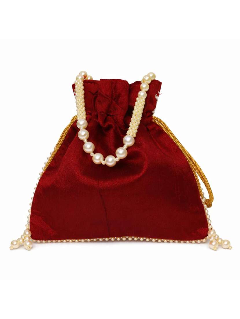 women solid with work embellished potli - 22403935 -  Standard Image - 5