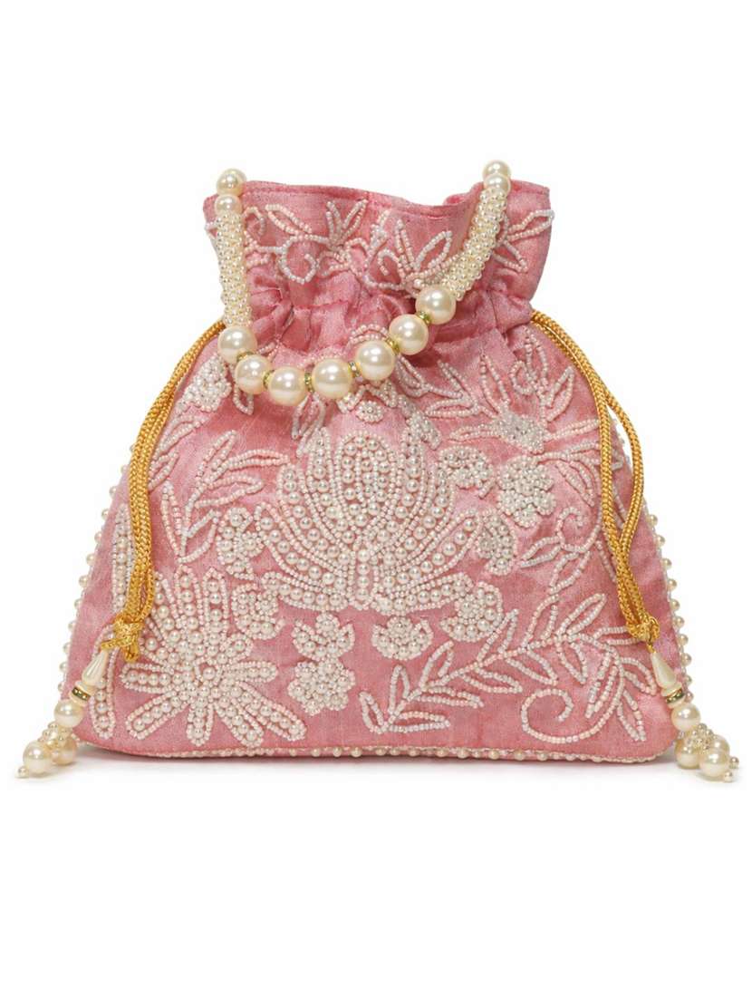 Women Solid With Work Embellished Potli - 22403936 -  Standard Image - 3