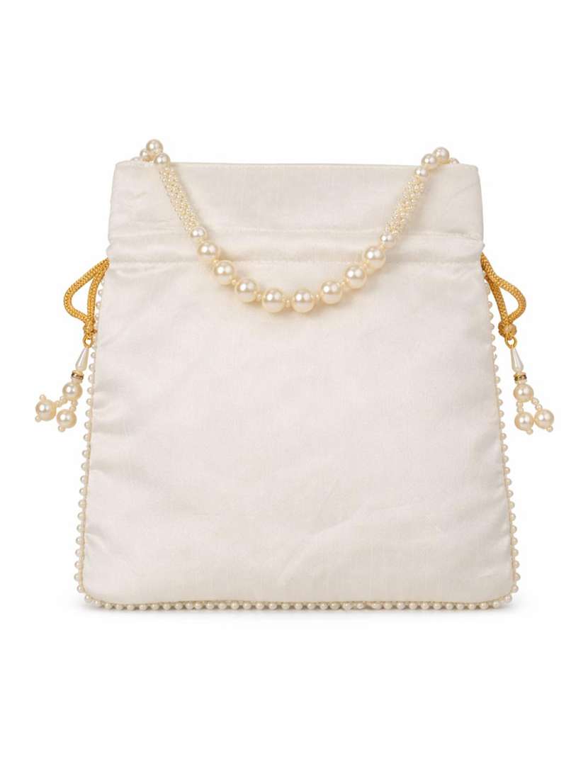 women solid with work embellished potli - 22403938 -  Standard Image - 3