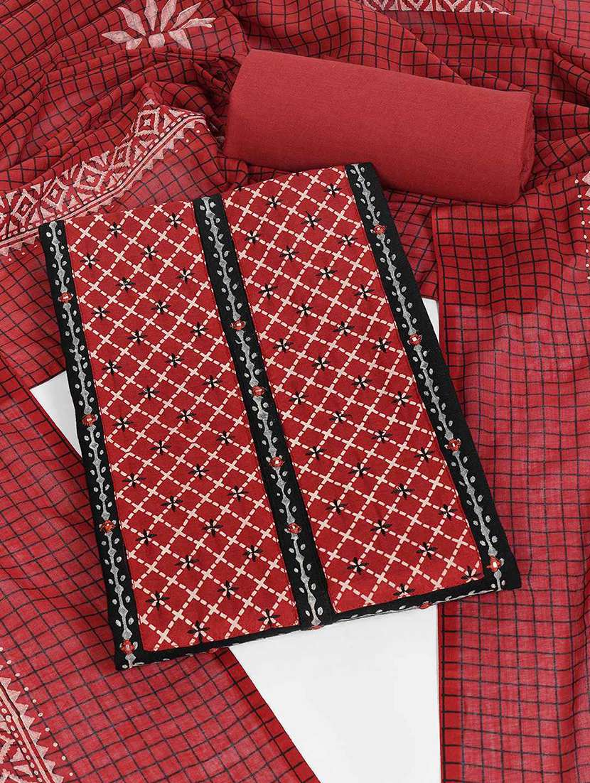 women printed unstitched suit set