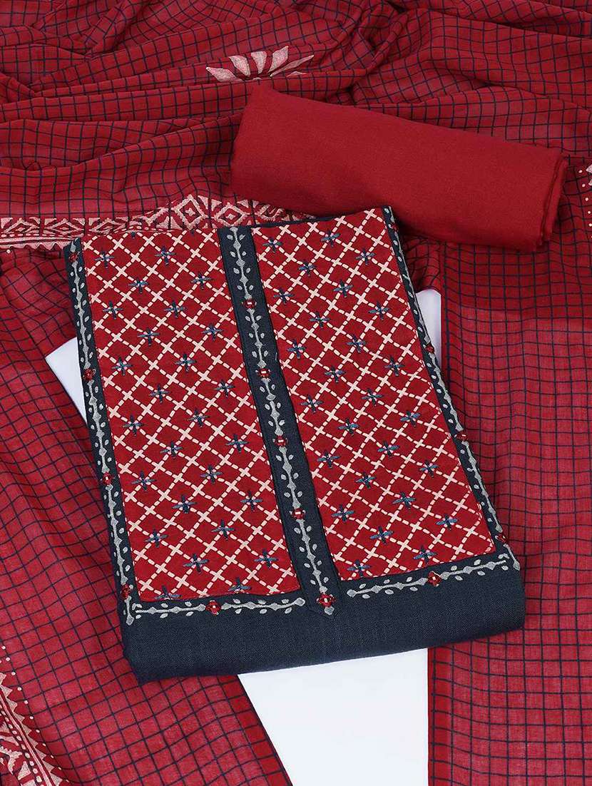women printed unstitched suit set