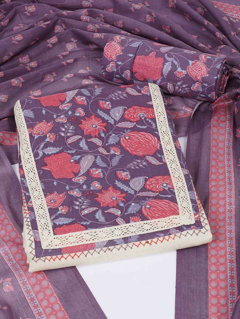 women floral printed unstitched suit set