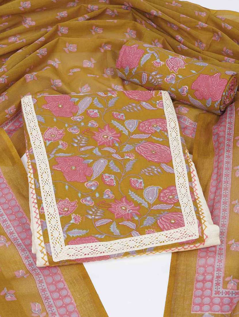women floral printed unstitched suit set