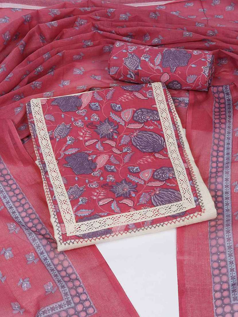 women floral printed unstitched suit set