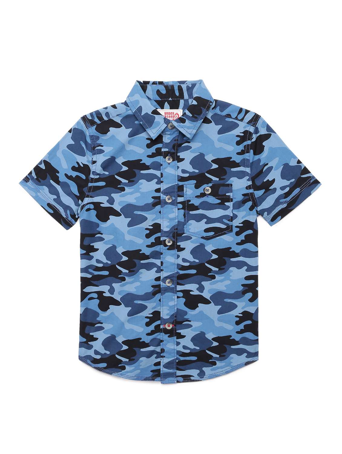boys printed collared short sleeve shirt
