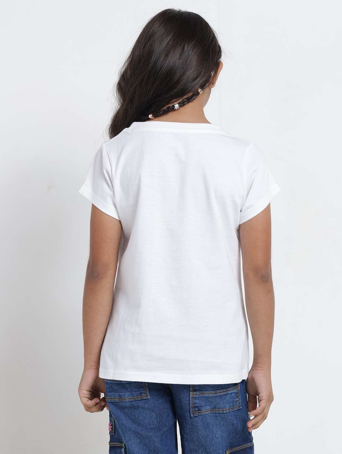Girl White Cotton Jersey Tees Tee - 22404243 -  Standard Image - 3