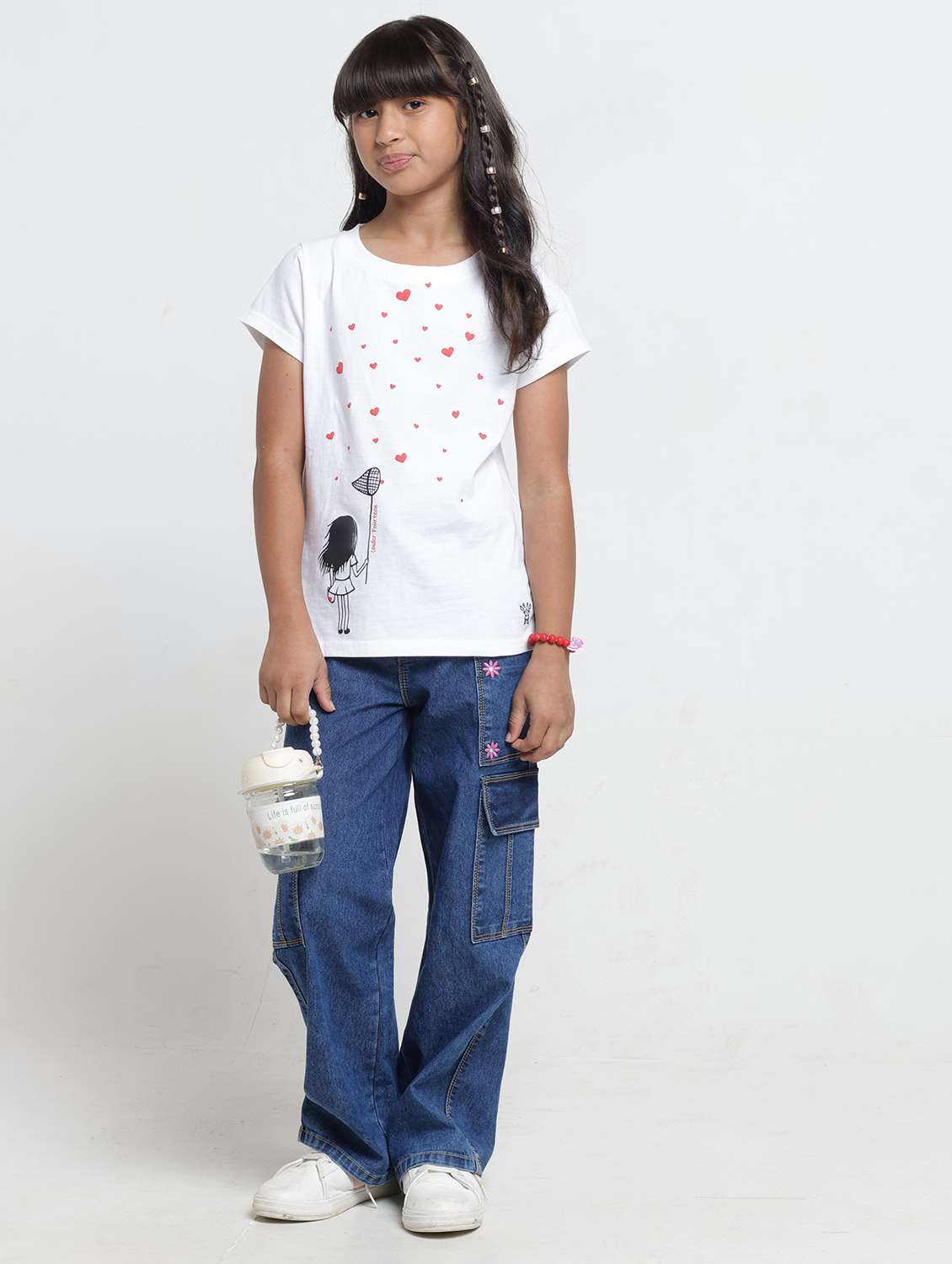 Girl White Cotton Jersey Tees Tee - 22404243 -  Standard Image - 5