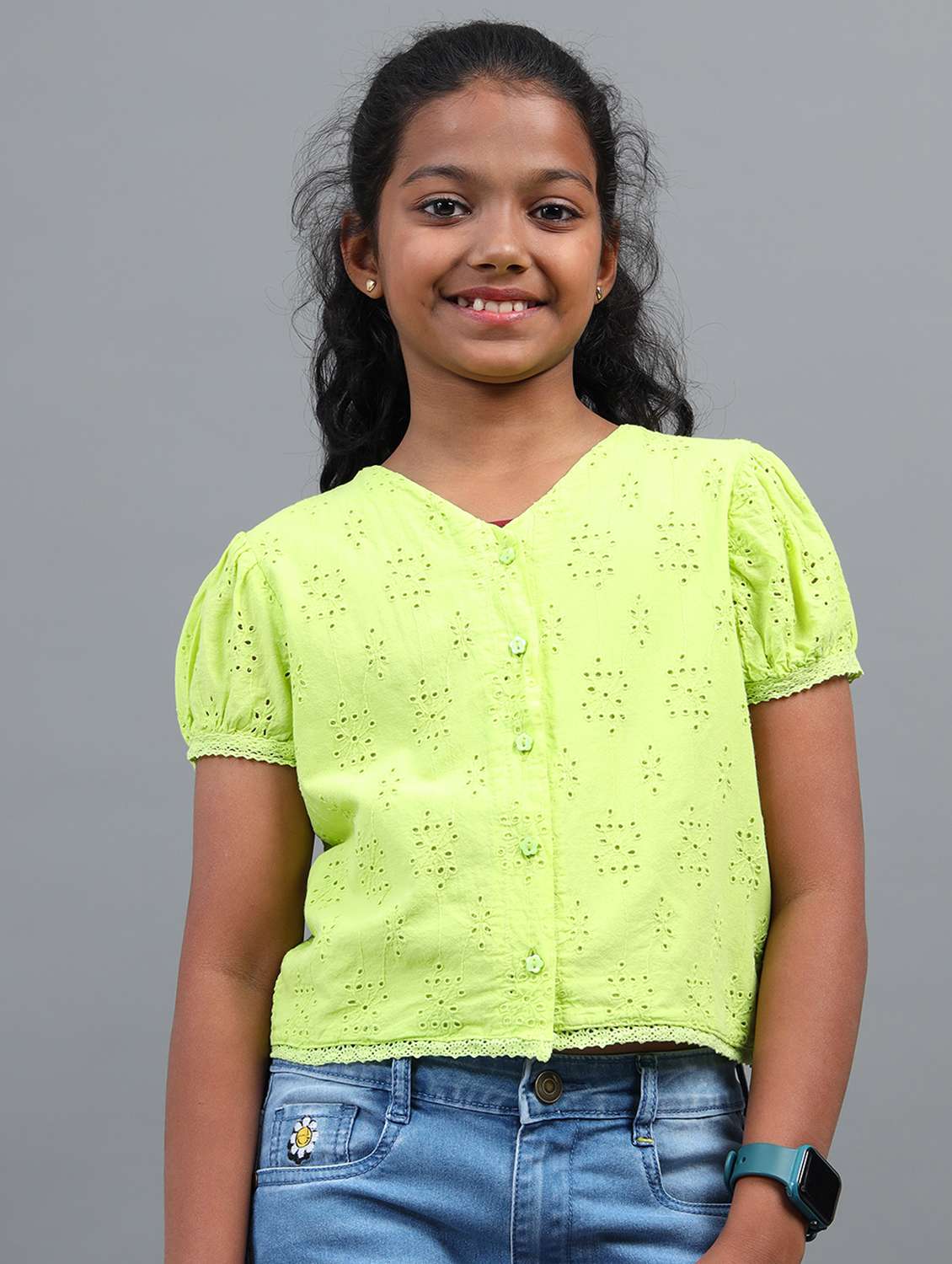girls neon cotton tops top