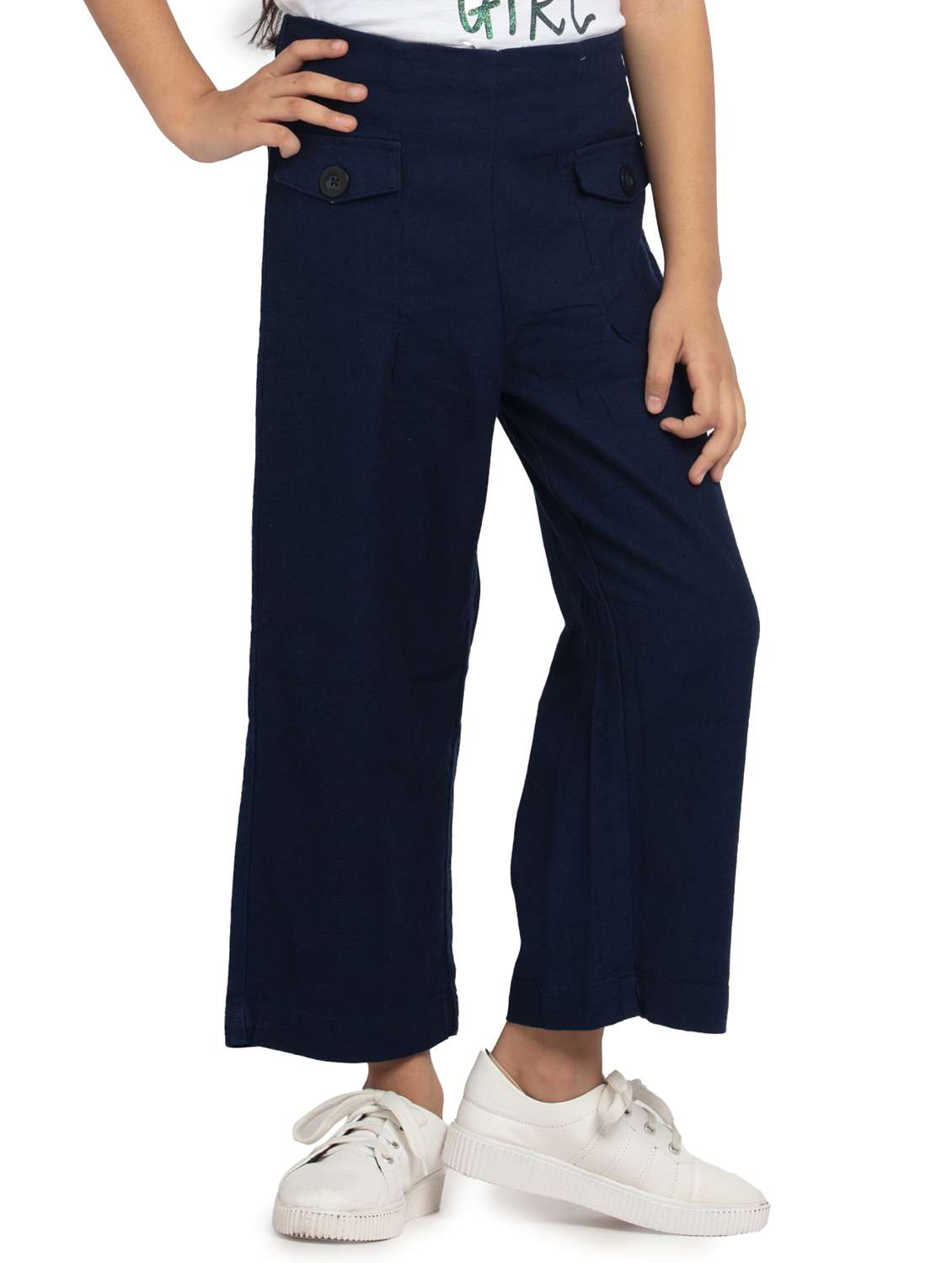 girl cotton blend palazzo trouser