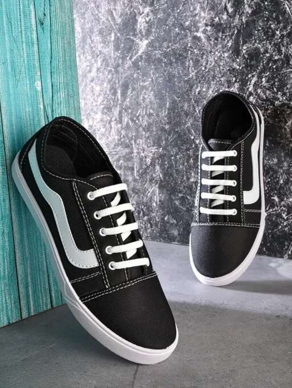 men solid lace up casual shoes