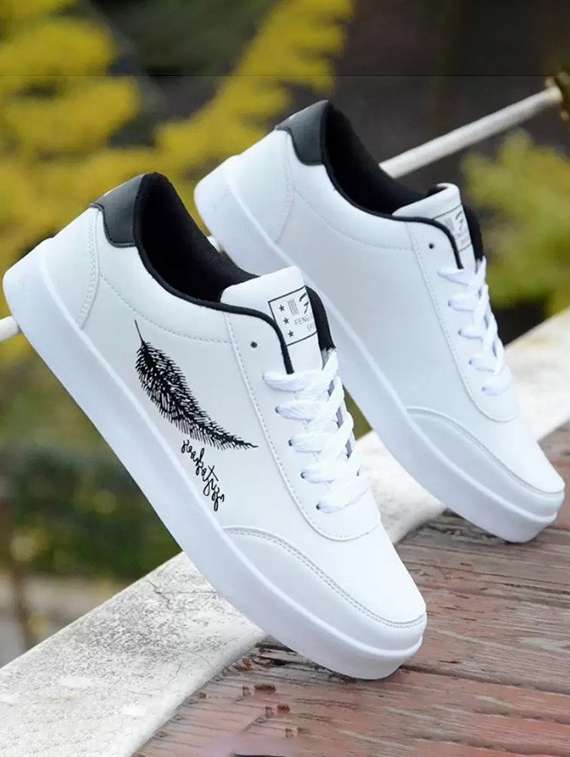 men solid lace up casual shoe