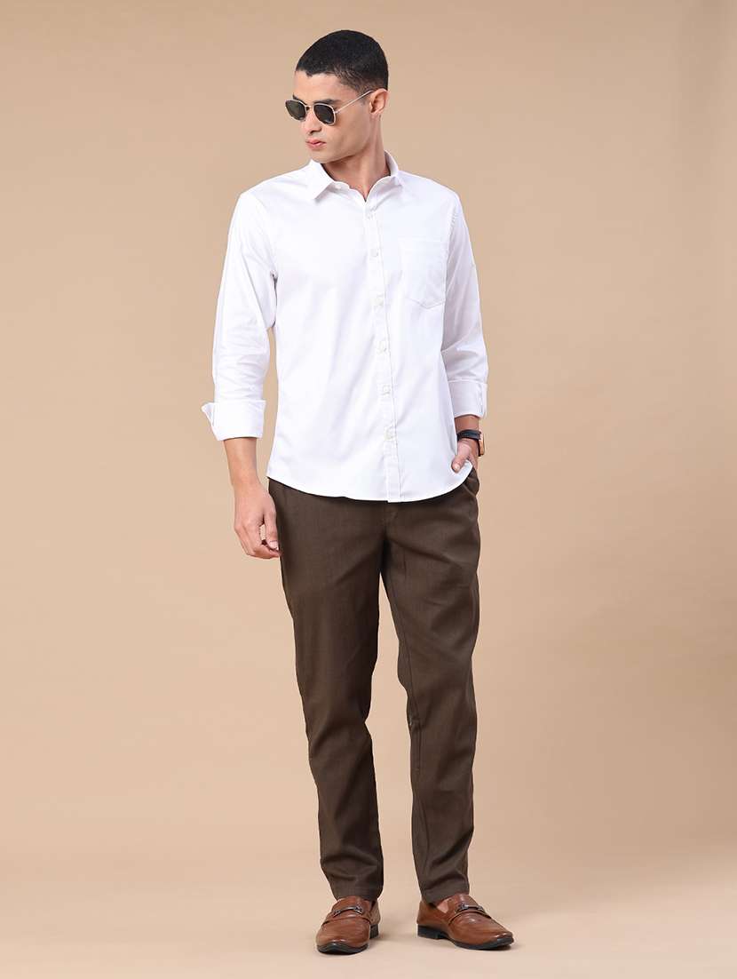 Men Solid Long Sleeve Slim Fit Casual Shirt - 22404569 -  Standard Image - 5