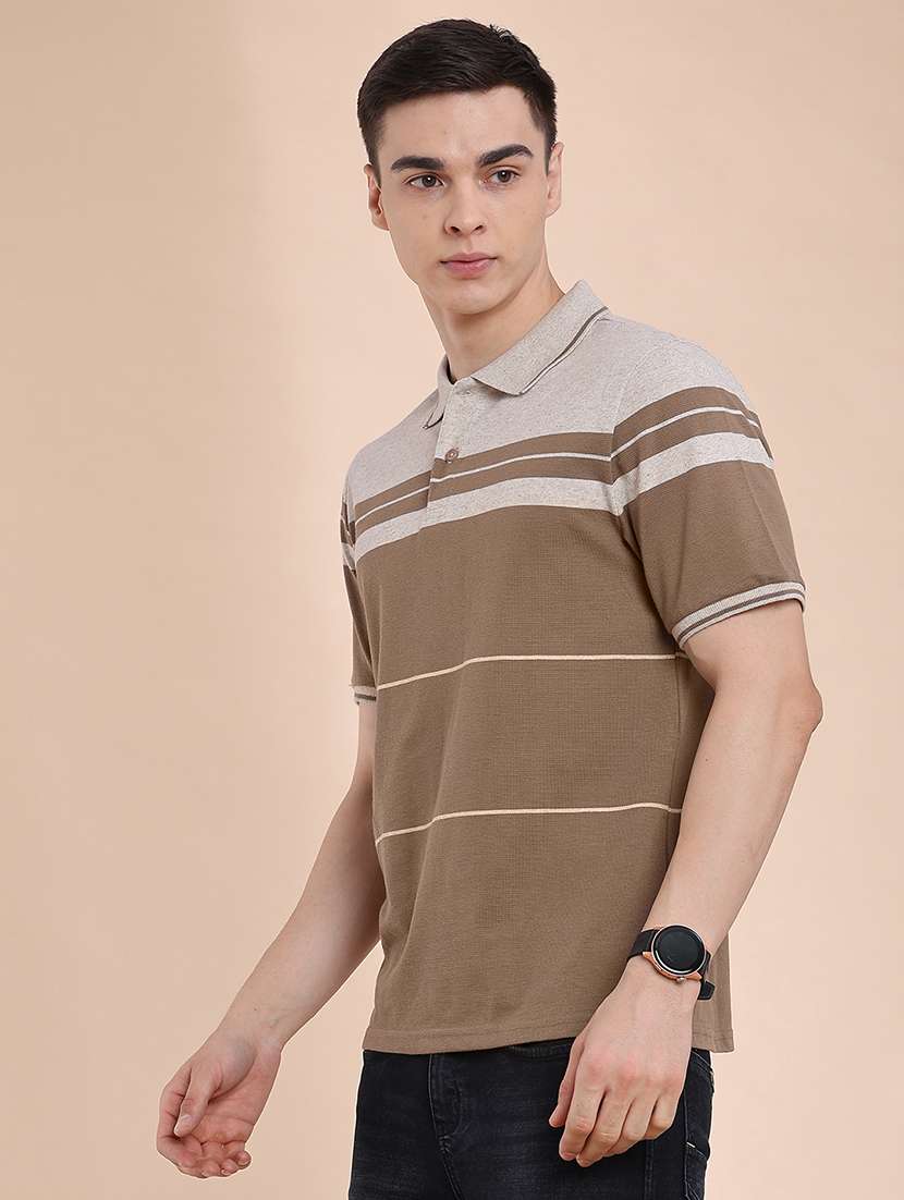men striped short sleeve regular fit polo t-shirt - 22404850 -  Standard Image - 3