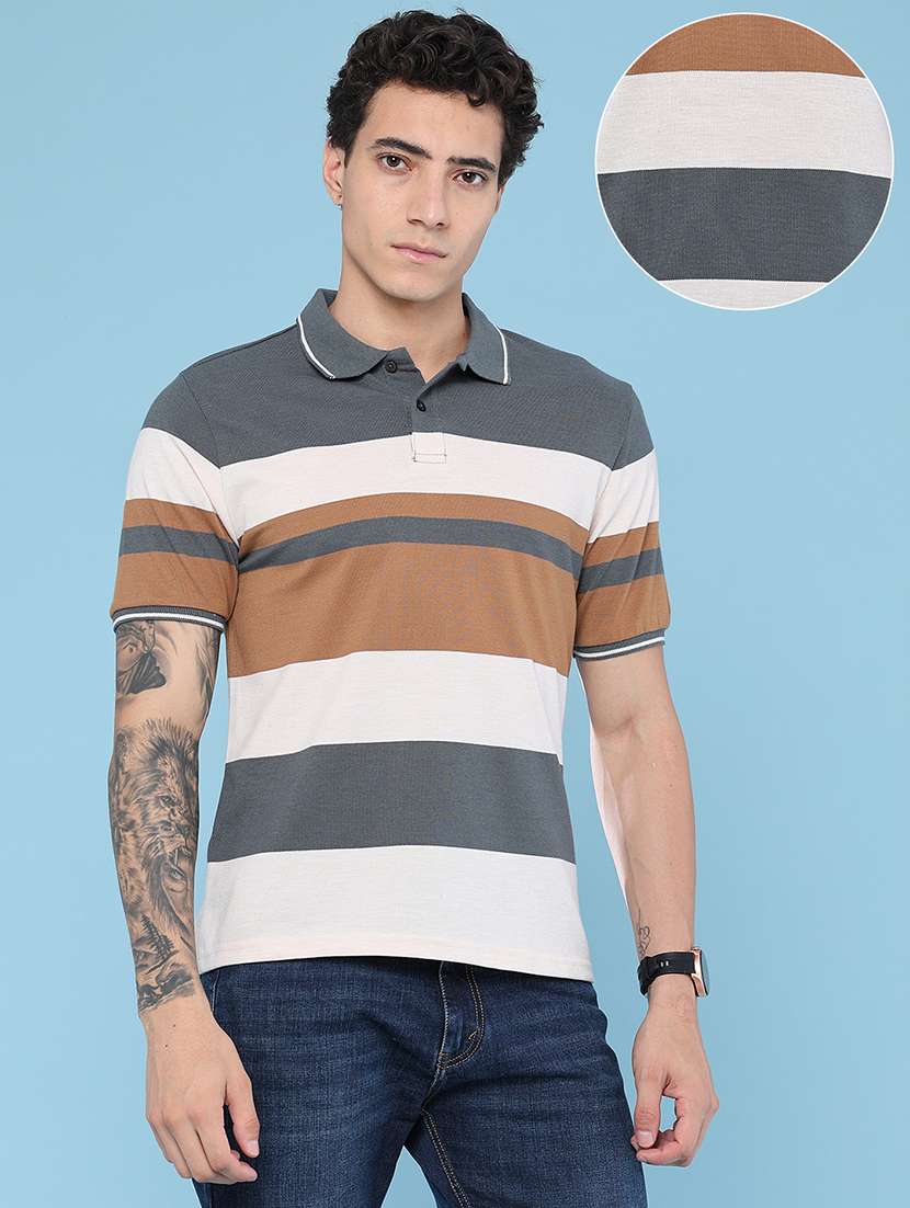men color block short sleeve regular fit polo t-shirt - 22404853 -  Standard Image - 3