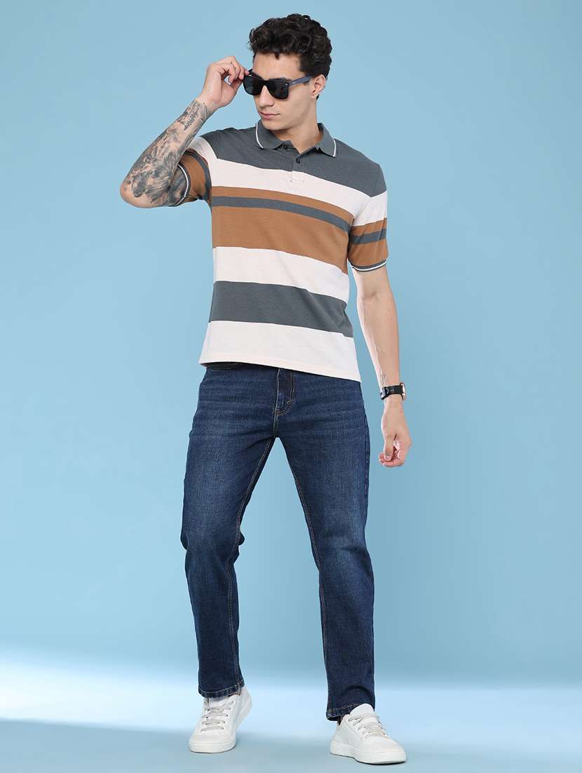 men color block short sleeve regular fit polo t-shirt - 22404853 -  Standard Image - 5
