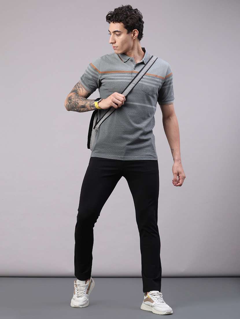 men striped short sleeve regular fit polo t-shirt - 22404854 -  Standard Image - 5