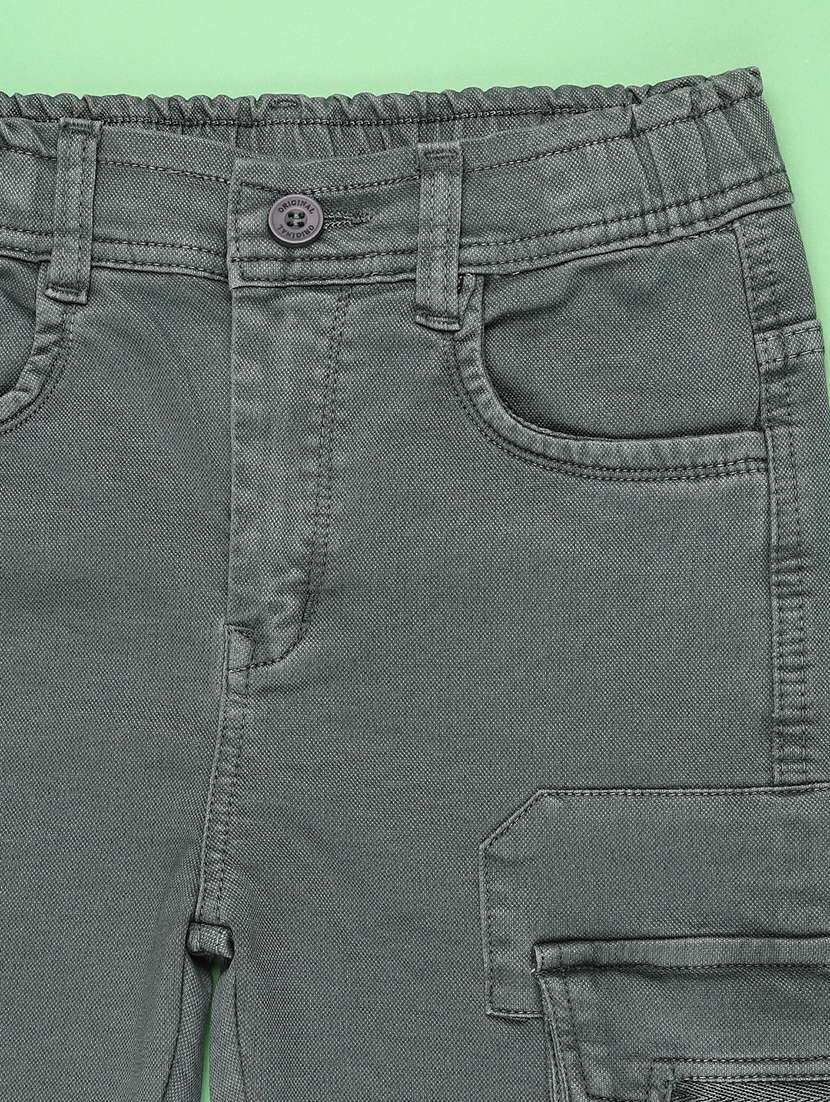 boys solid mid rise cargo pant - 22404948 -  Standard Image - 3