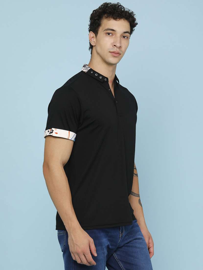 black cotton plain tshirt - 22404967 -  Standard Image - 3