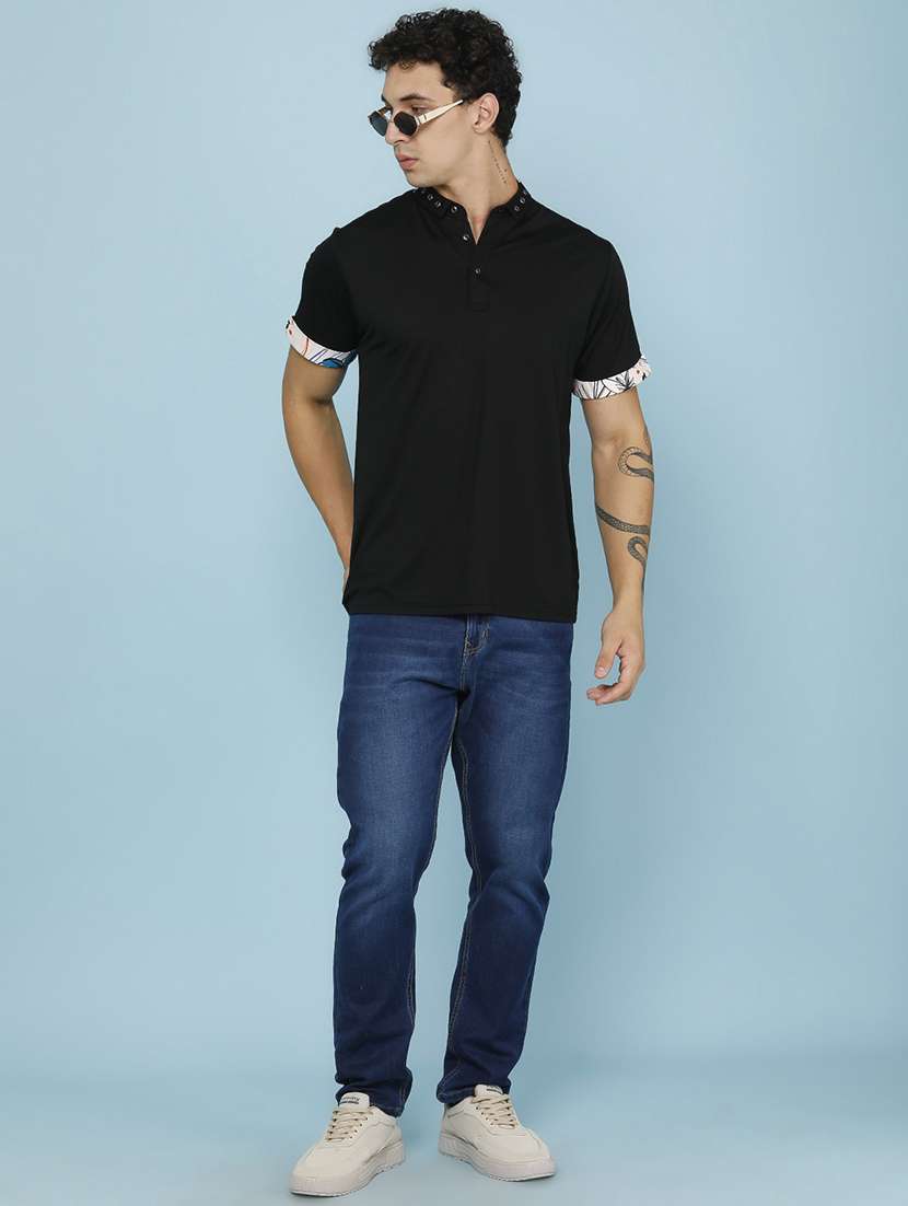 black cotton plain tshirt - 22404967 -  Standard Image - 5