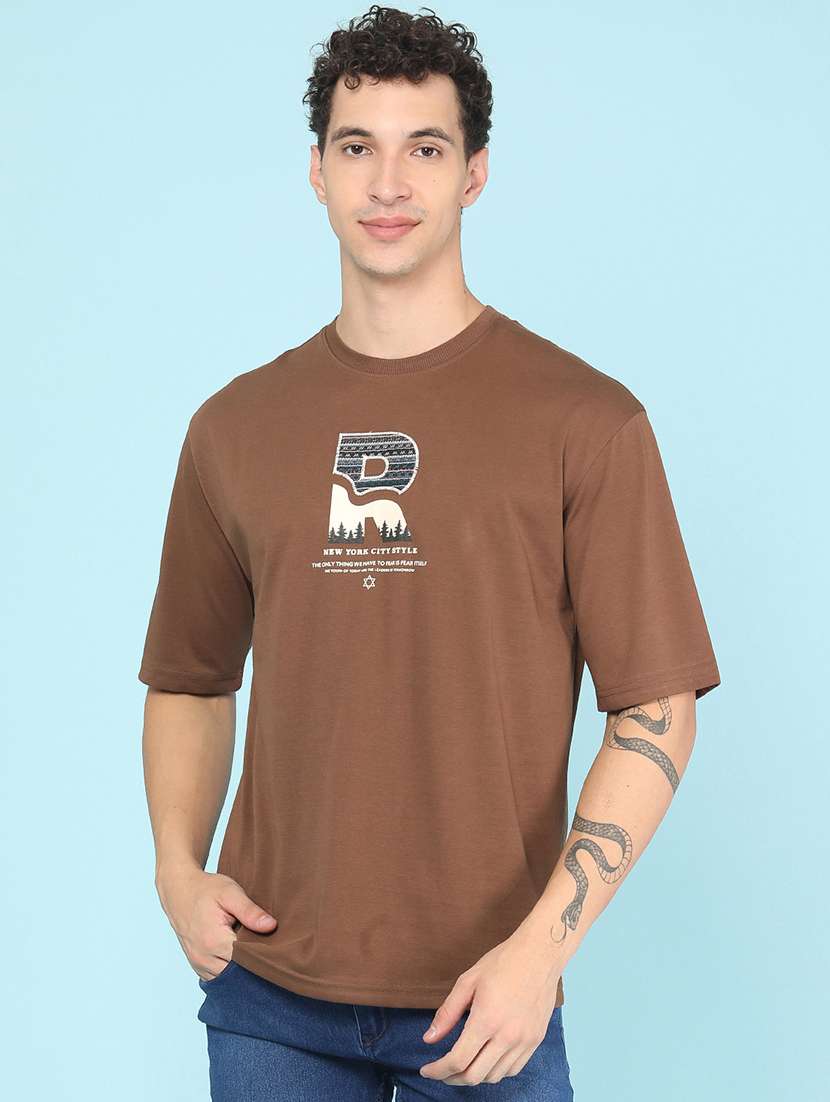 Men Printed Short Sleeves Oversized T-shirt - 22404969 -  Standard Image - 3