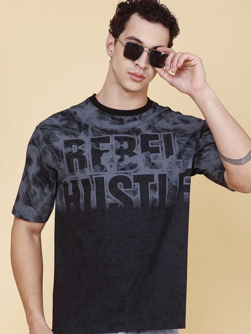 men printed short sleeves regular t-shirt