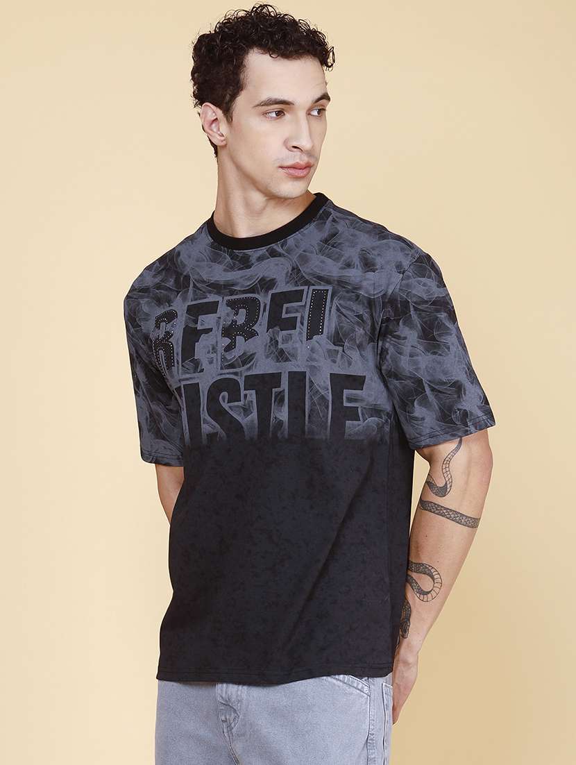 men printed short sleeves regular t-shirt - 22404971 -  Standard Image - 3