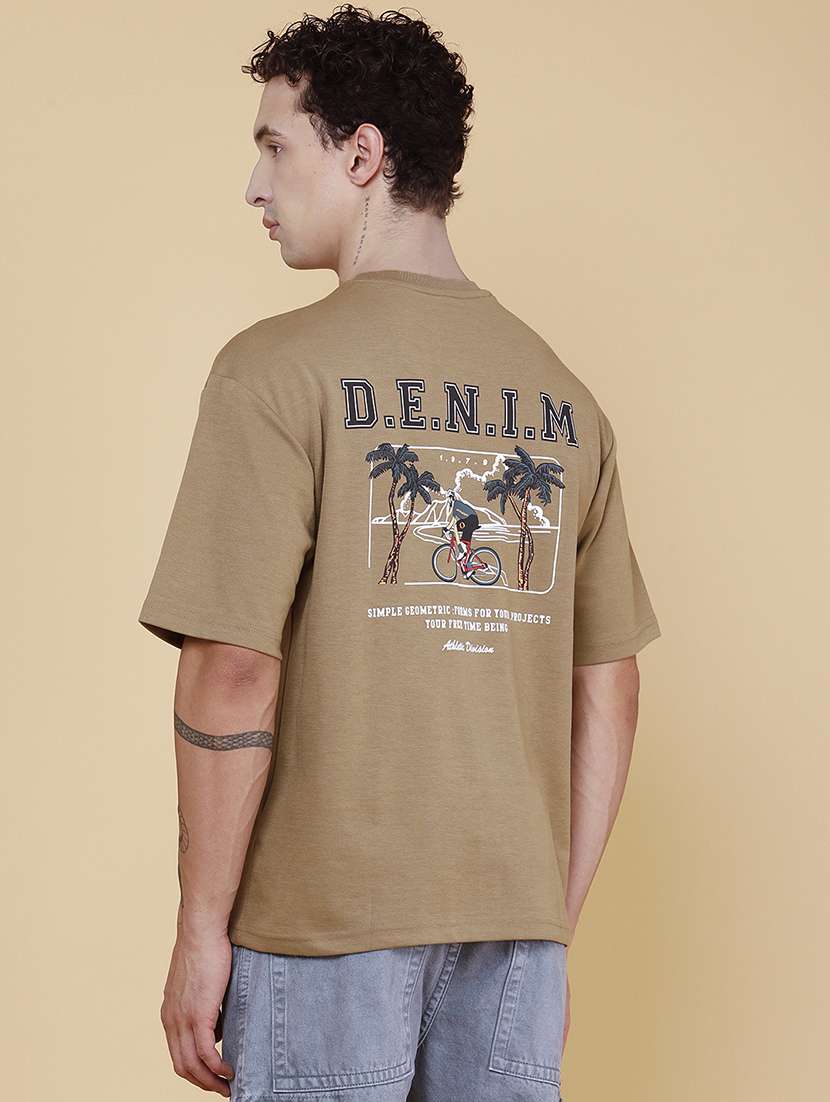 men printed short sleeves regular t-shirt