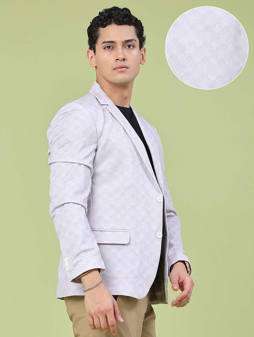 men self design single breasted formal blazer - 22405033 -  Standard Image - 3