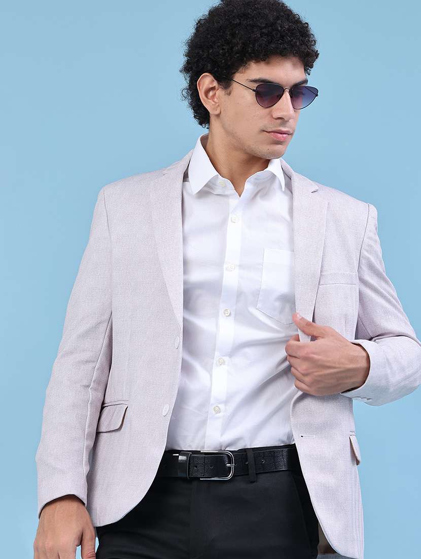 men solid single breasted casual blazer