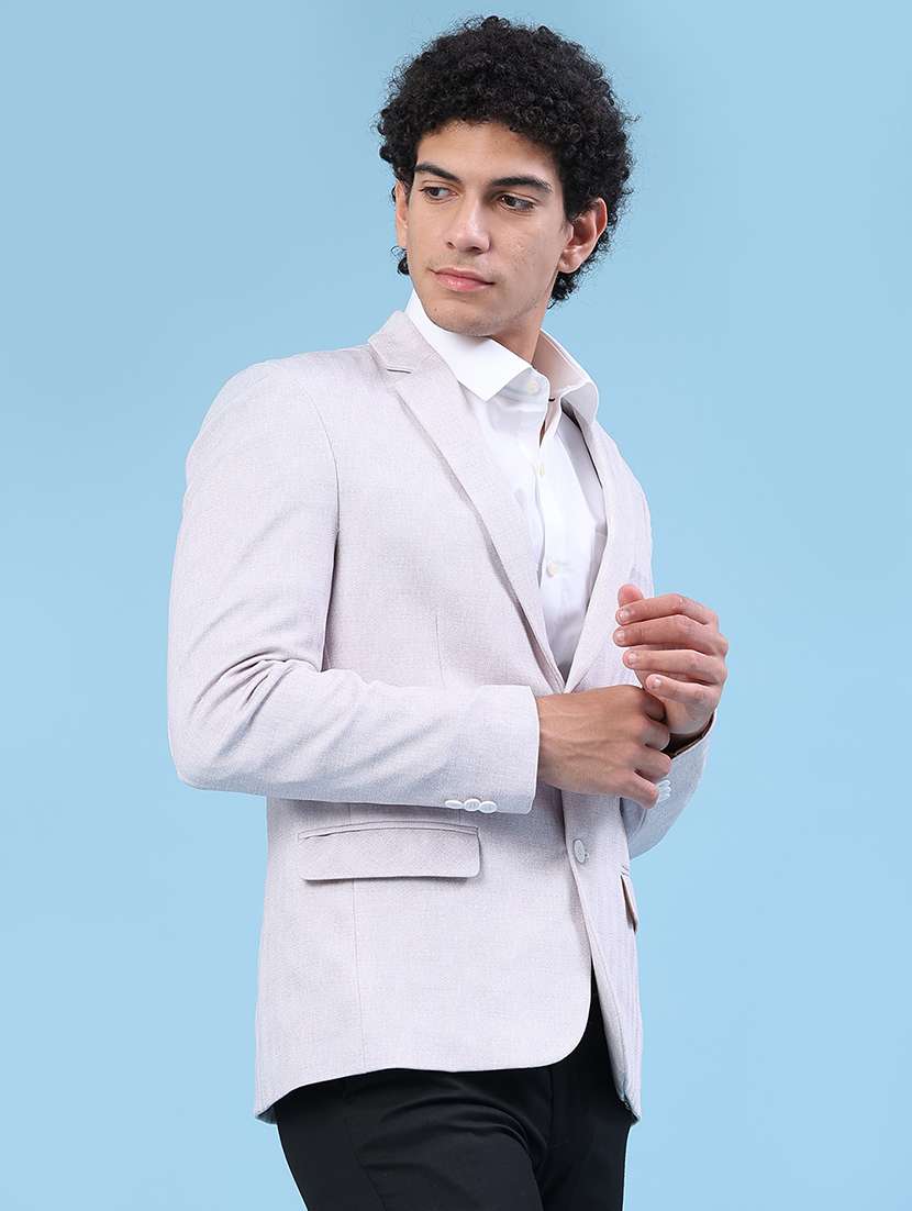 men solid single breasted casual blazer - 22405035 -  Standard Image - 3