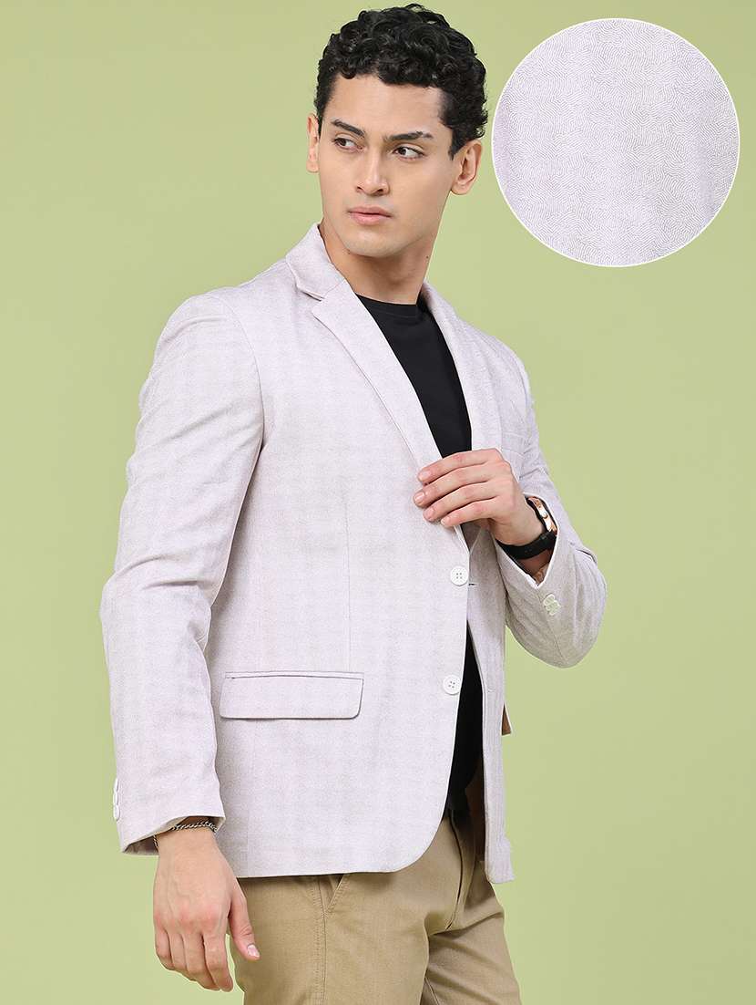 Men Self Design Single Breasted Casual Blazer - 22405036 -  Standard Image - 3