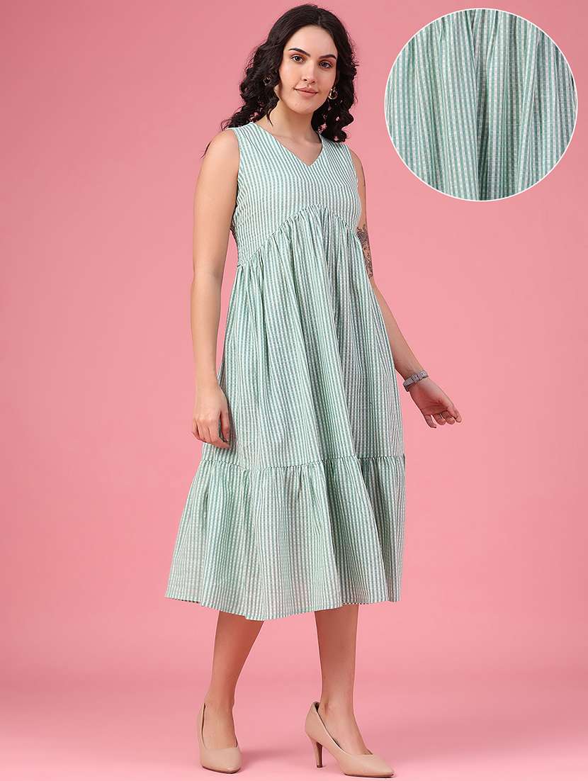 Women Printed Sleeveless Tiered Dress - 22405061 -  Standard Image - 3