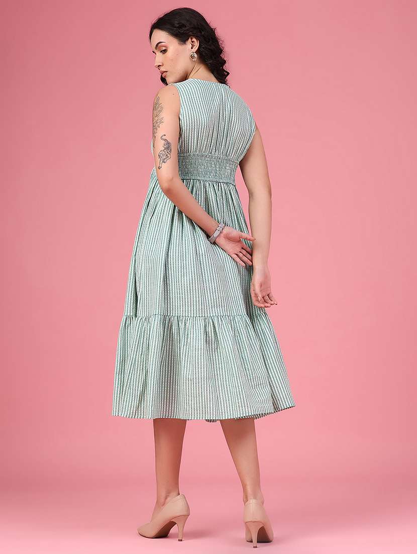 Women Printed Sleeveless Tiered Dress - 22405061 -  Standard Image - 5