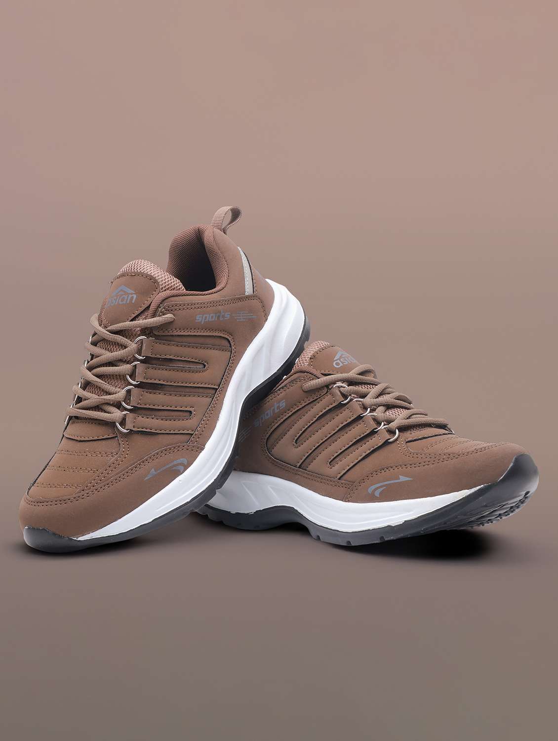 men brown lace up sport shoe