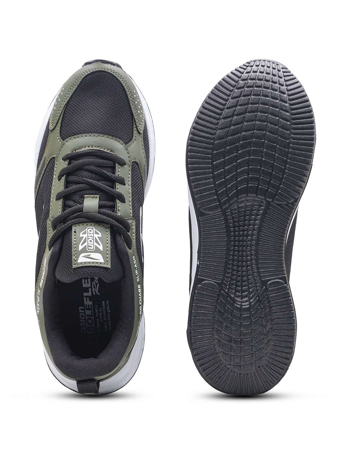 men olive lace up sport shoe - 22405188 -  Standard Image - 5