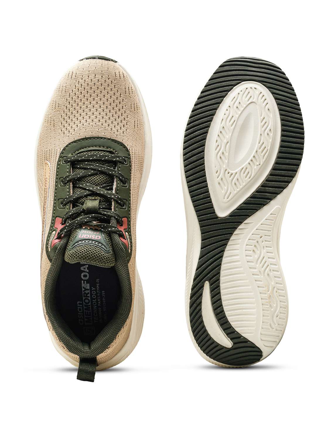 men beige lace up sport shoe - 22405208 -  Standard Image - 5