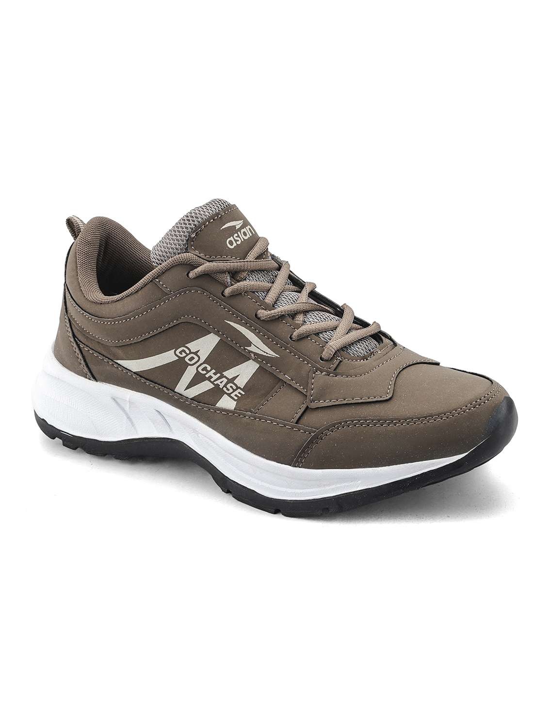 men brown lace up sport shoe