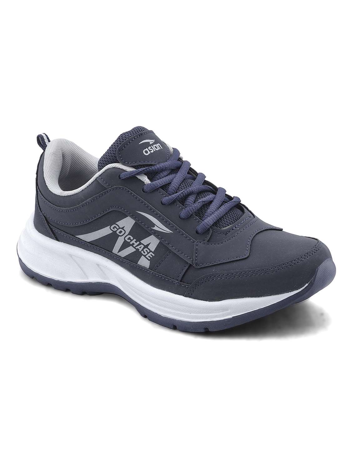 men navy blue lace up sport shoe