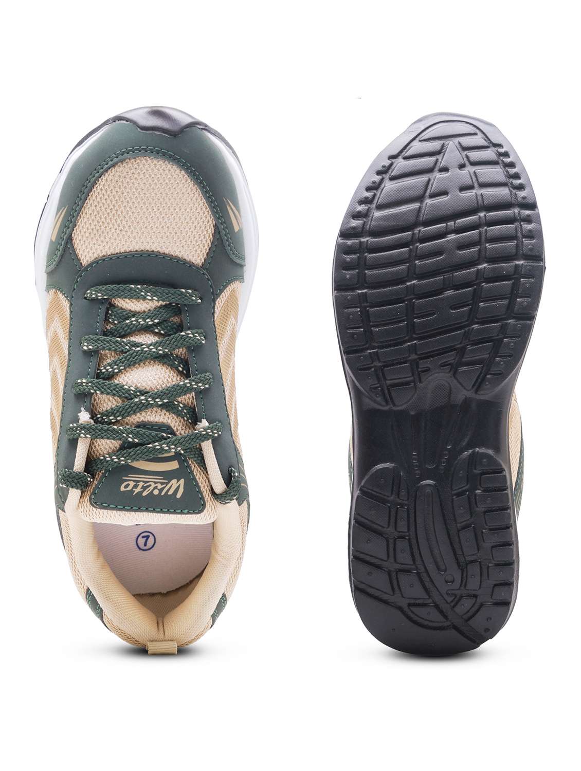 men beige lace up sport shoe - 22405284 -  Standard Image - 5