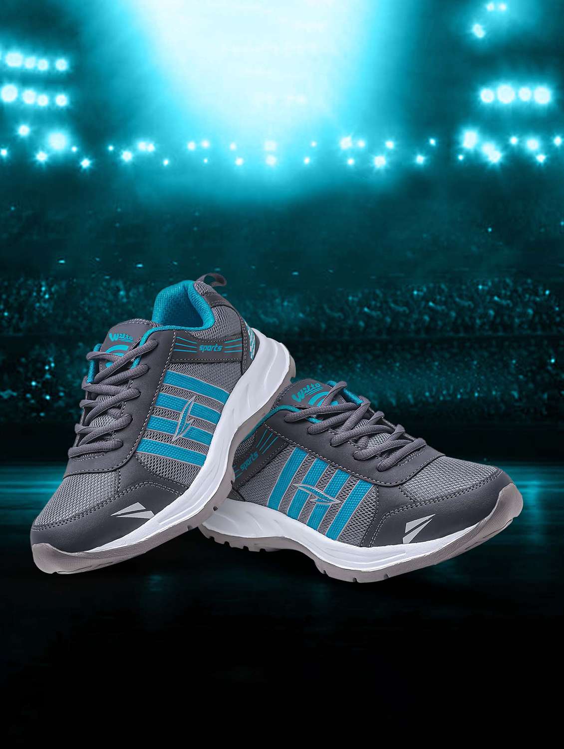 men grey lace up sport shoe
