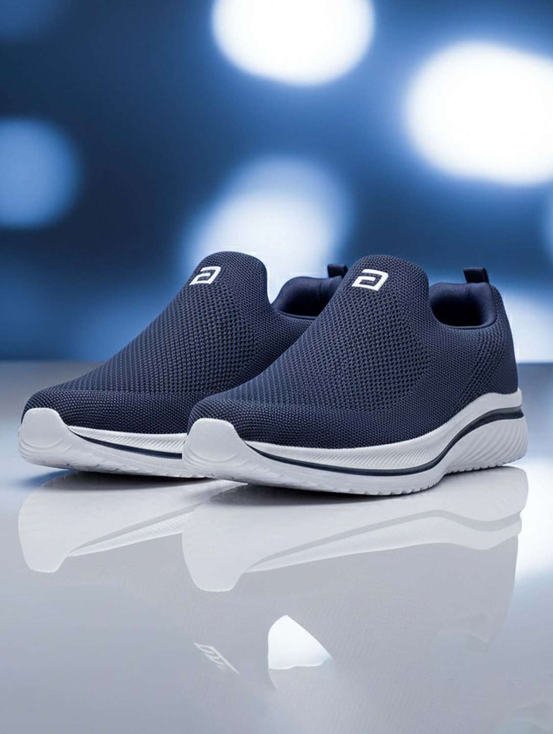 men navy blue slip on sport shoe