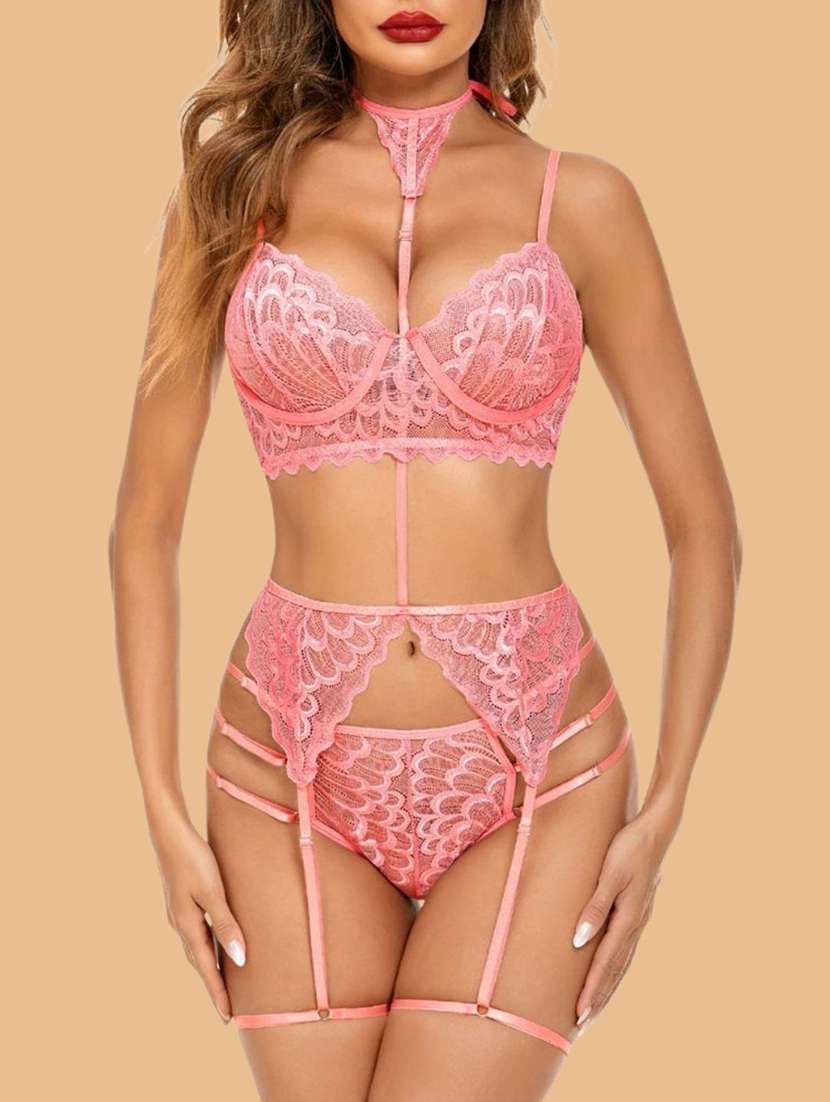 women pink  solid nylon camisole