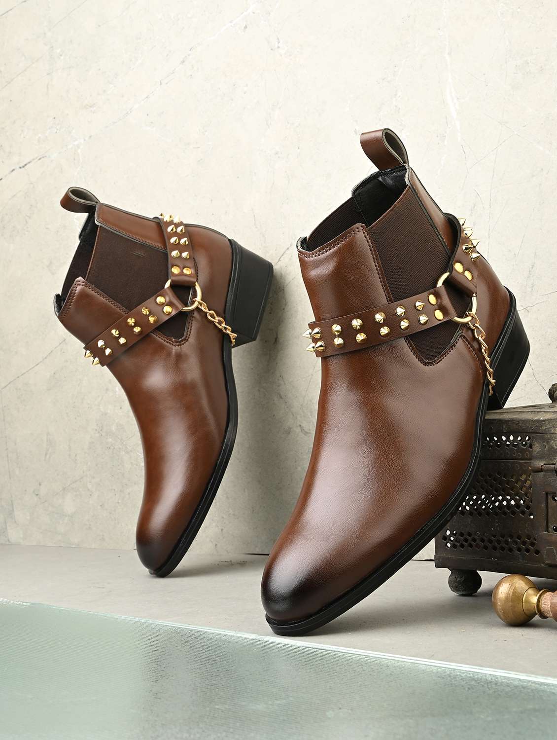 men solid slip on chelsea boot