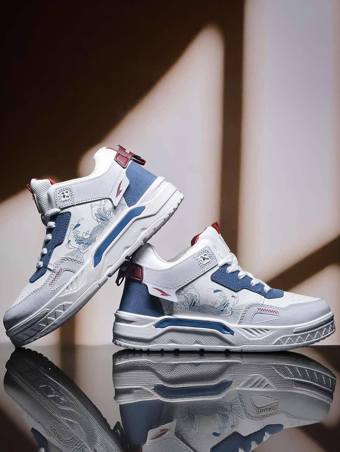 men color block lace up sneaker